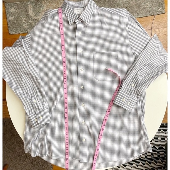 Gitman Bros Allen Edmonds Men’s Check Print Button Dress Shirt Neck 16.5 - Picture 3 of 8